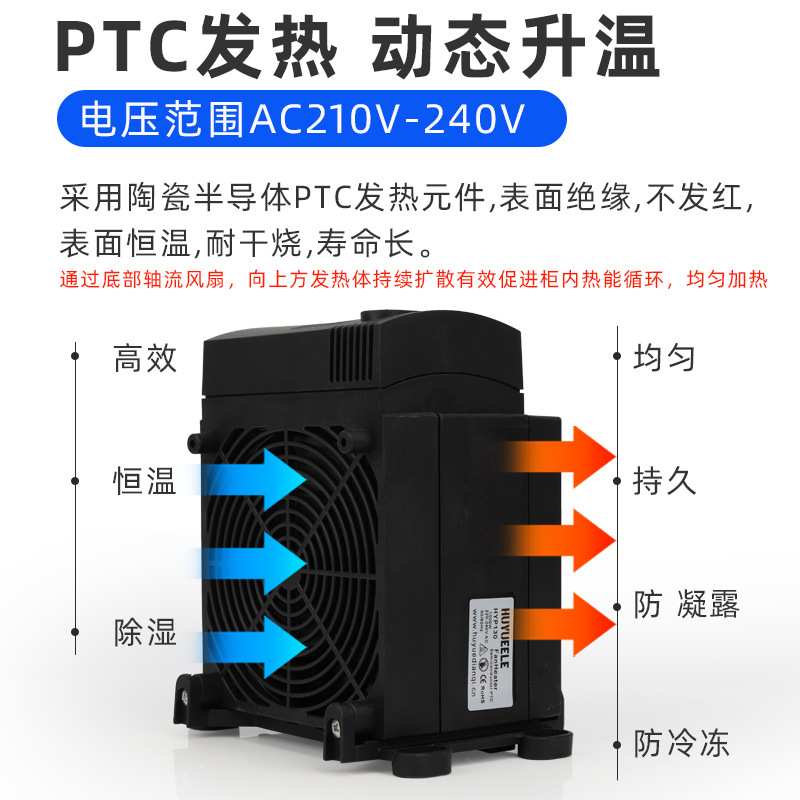 半导体风机加热器CS130-1200W 900W大功率机箱除湿风机加热器