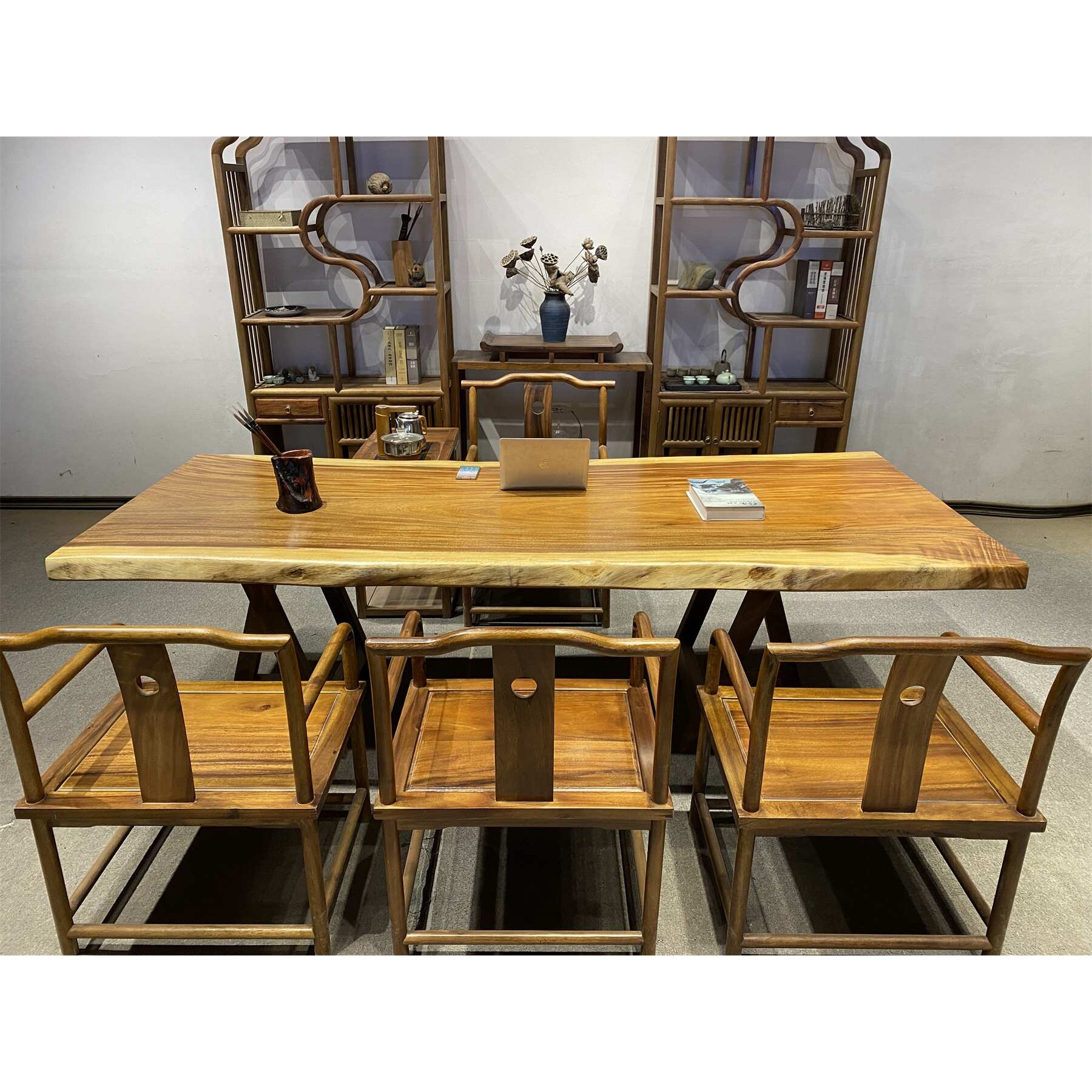 实木大板整块原木茶桌茶台胡桃木办公桌餐桌书桌画案原木