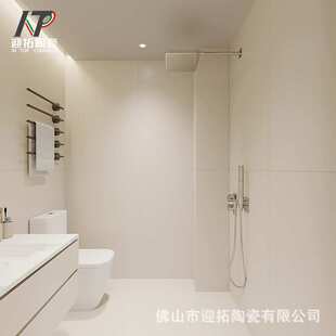 金丝绒8.0防污升级通体地砖柔光素色奶油白白色600X1200佛山砖