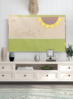 电视罩防尘套55寸田n园液晶盖布挂式布艺42寸壁挂60曲面52电视机