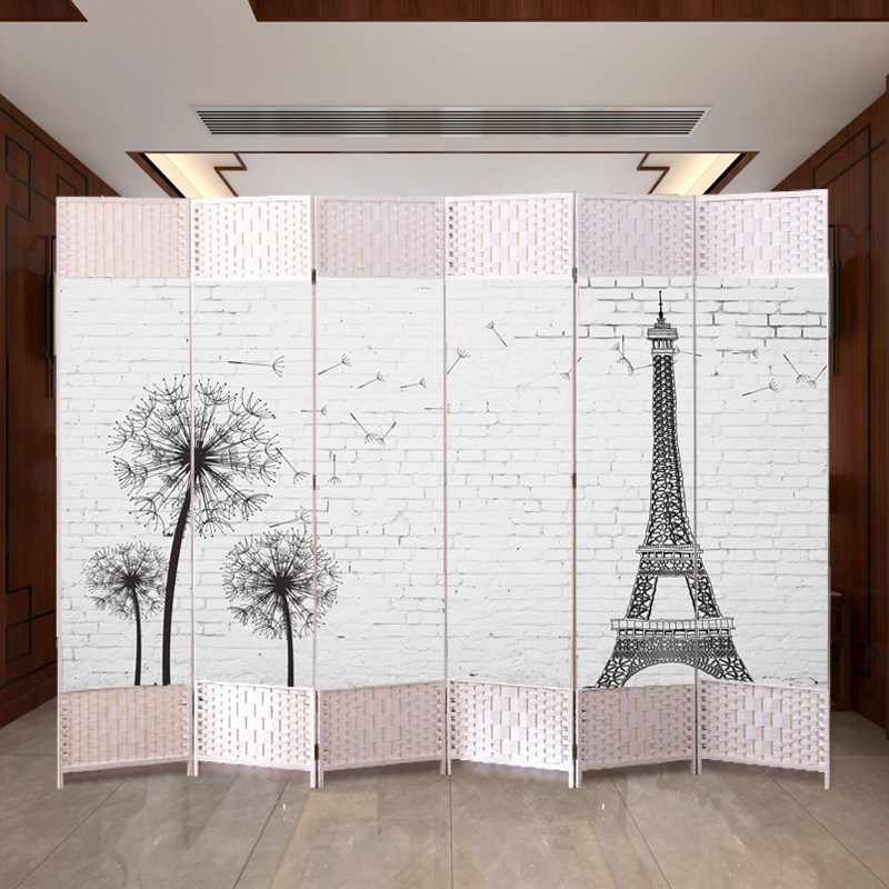 简约现代屏风隔断客厅卧室可折叠移动白色玄关办公入户门遮挡家用