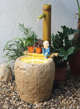 落地阳台装饰客厅招财流水摆件循环水景喷泉鱼池日式花园庭院景观