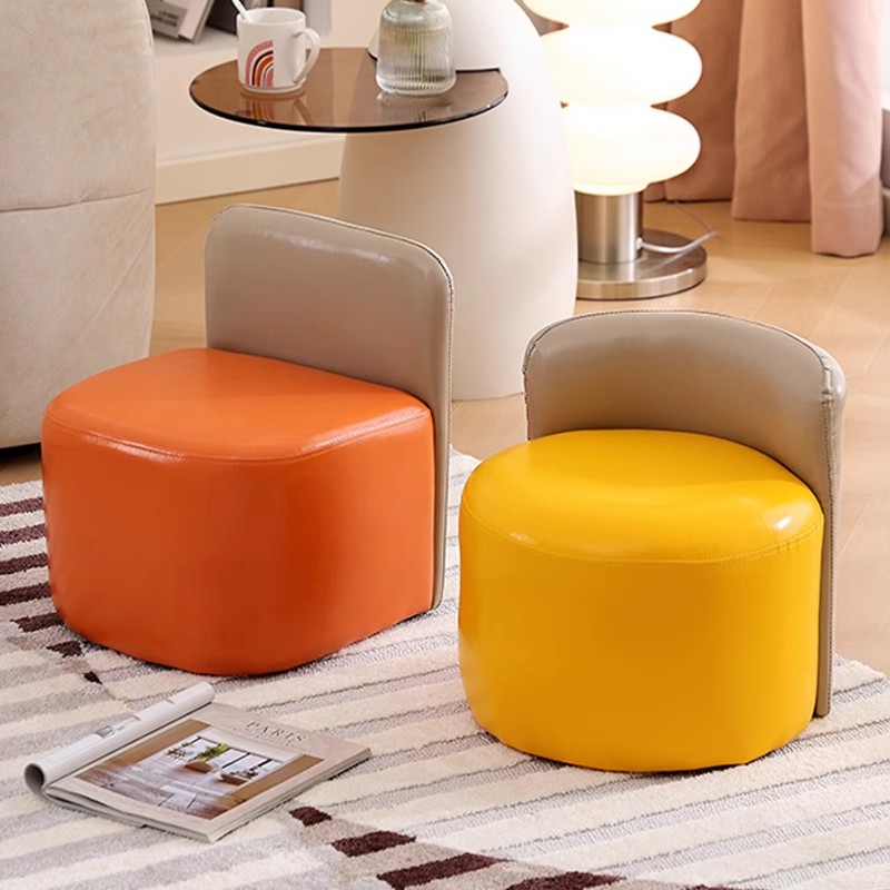 家用换鞋凳小凳子靠背简约方凳圆凳小板凳皮凳沙发凳门口穿鞋矮凳