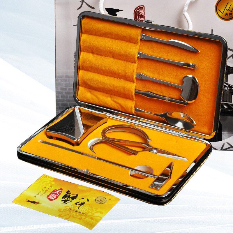 天艺吃螃蟹工具苏州蟹八件v不锈钢蟹钳夹阳澄湖大闸蟹配套螃蟹工