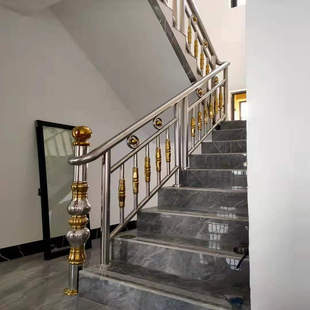 304不锈钢起步柱大立柱室内楼梯扶手栏杆阳台栏杆护栏新型水涨柱