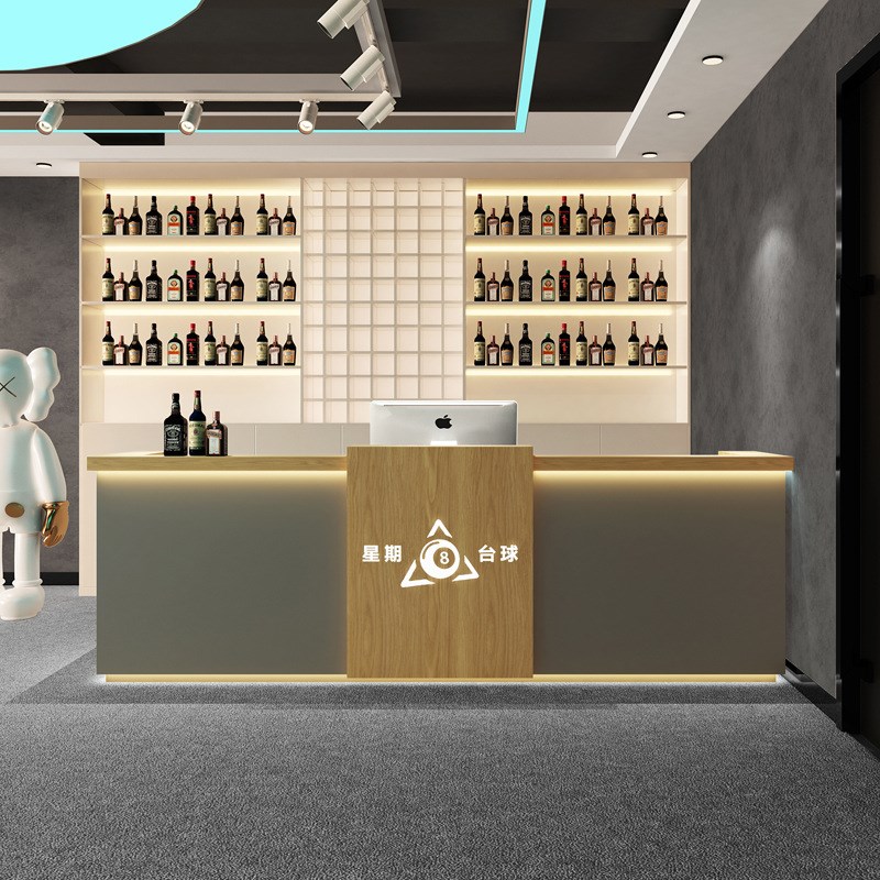 吧台收银台台球厅健身房电竞馆前台桌接待台奶茶店商用柜台工业风
