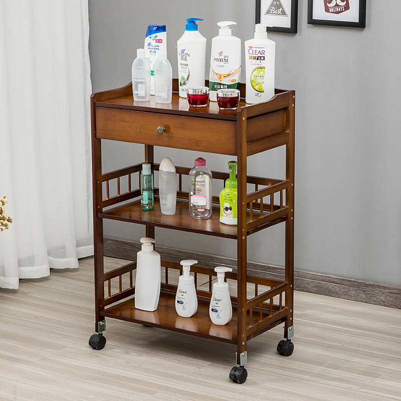 美容院带抽屉小推车专用带轮工具车竹制实木三层美发美甲店储物柜,商业/办公家具,工具车,淘宝优惠券,粉丝福利购,淘宝优惠卷