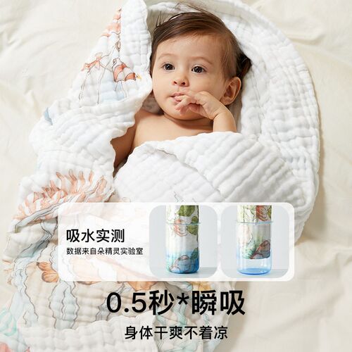 宝宝洗澡浴巾婴儿冬天初生新生儿纱布巾儿童大尺寸毛巾秋冬季