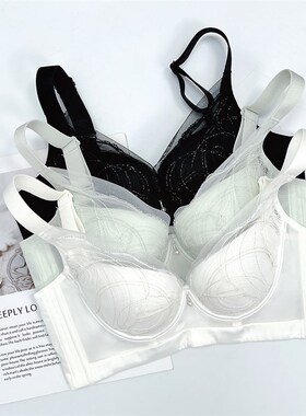 调整型内衣女白色中薄款上托防下垂小胸聚拢收副乳文胸四排扣胸罩