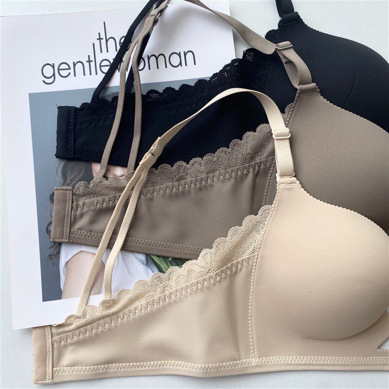 出日单 代工厂 轻巧杯简约光面防下垂无钢圈聚拢文胸纯色内衣