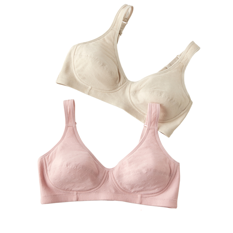 大码少女文胸宽肩带大罩杯纯棉里初高中生无钢圈胖mm女大学生内衣