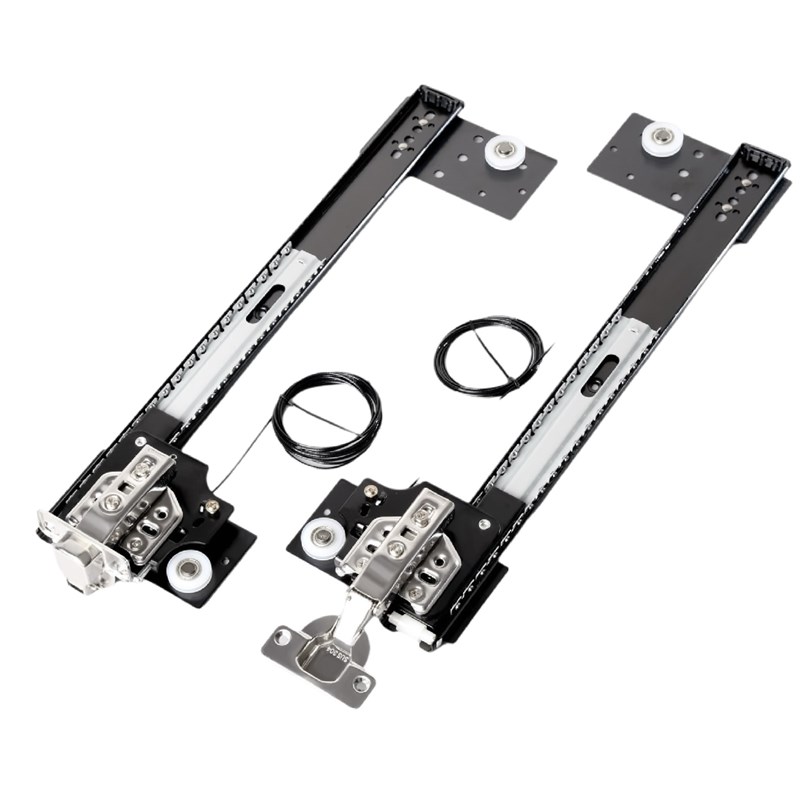 衣柜隐藏式折叠回旋门轨道橱柜门伸缩侧装隐形插入式滑轨五金配件