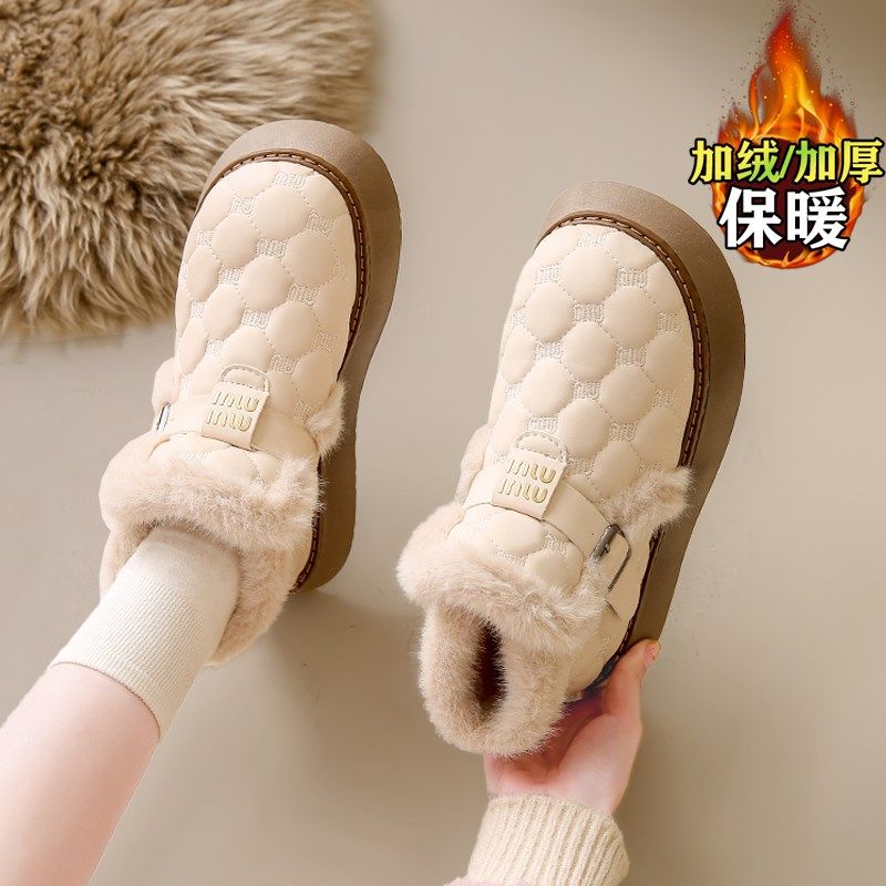 豆豆鞋女冬季加绒加厚2024新款毛毛鞋厚底34码一脚蹬孕妇乐福棉鞋,女鞋,乐福鞋（豆豆鞋）,淘宝优惠券,粉丝福利购,淘宝优惠卷