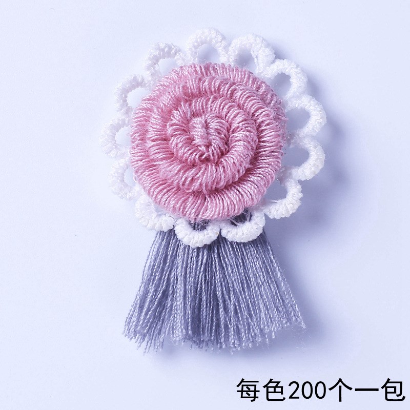 韩版织带装饰小花挂件 毛线小花发饰diy配件 打底裤箱包服装材料