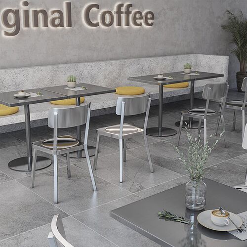 不锈钢桌子凳子快餐店奶茶店小圆桌小方桌咖啡厅长方桌家用小圆凳