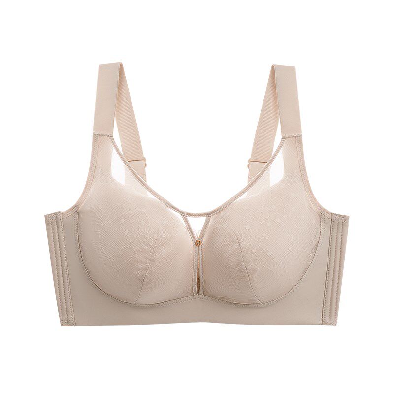 无磁聚拢抹胸文胸薄款收副乳大码全罩杯大胸显小防走光90F95D内衣