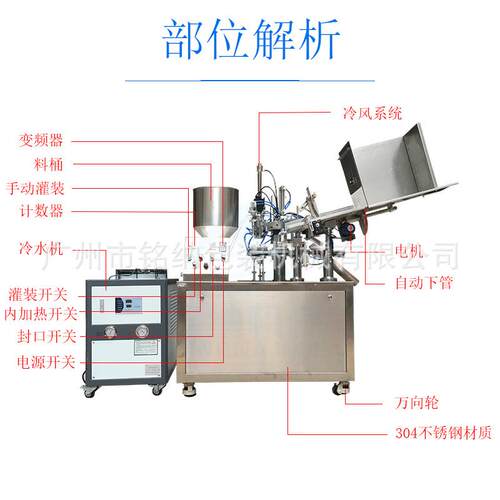 产甲片固态贴片胶水牙塑膏化妆品料软管全自灌装封动尾机按品定制