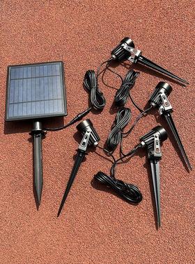 太阳能灯超外亮防水一拖四照48045射灯室外庭户院花园洗墙景观草