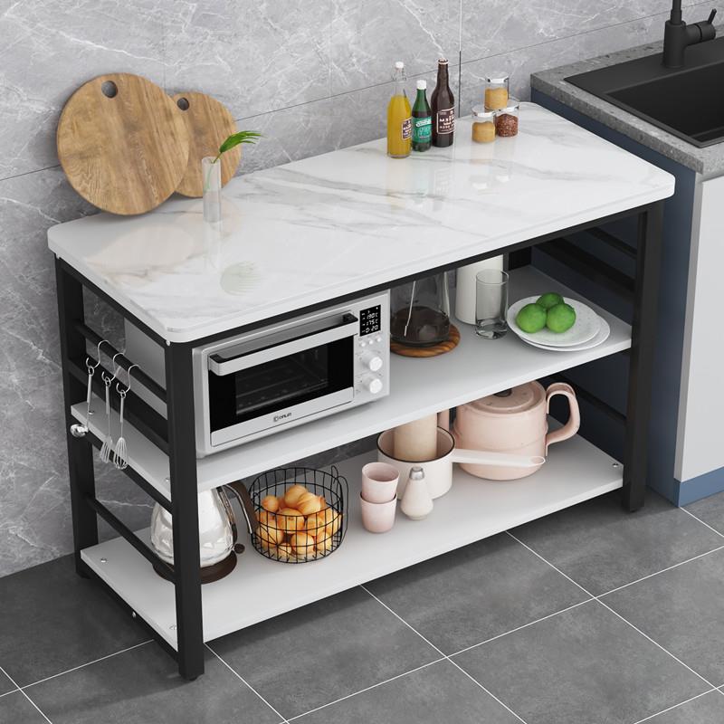 岩地板厨房置物架切菜桌落多家操作台用层RIF微波炉烤箱收纳架储
