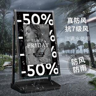 牌招工广牌示牌展展架立式水户外立牌海报架注水BF01黑展架kt板支