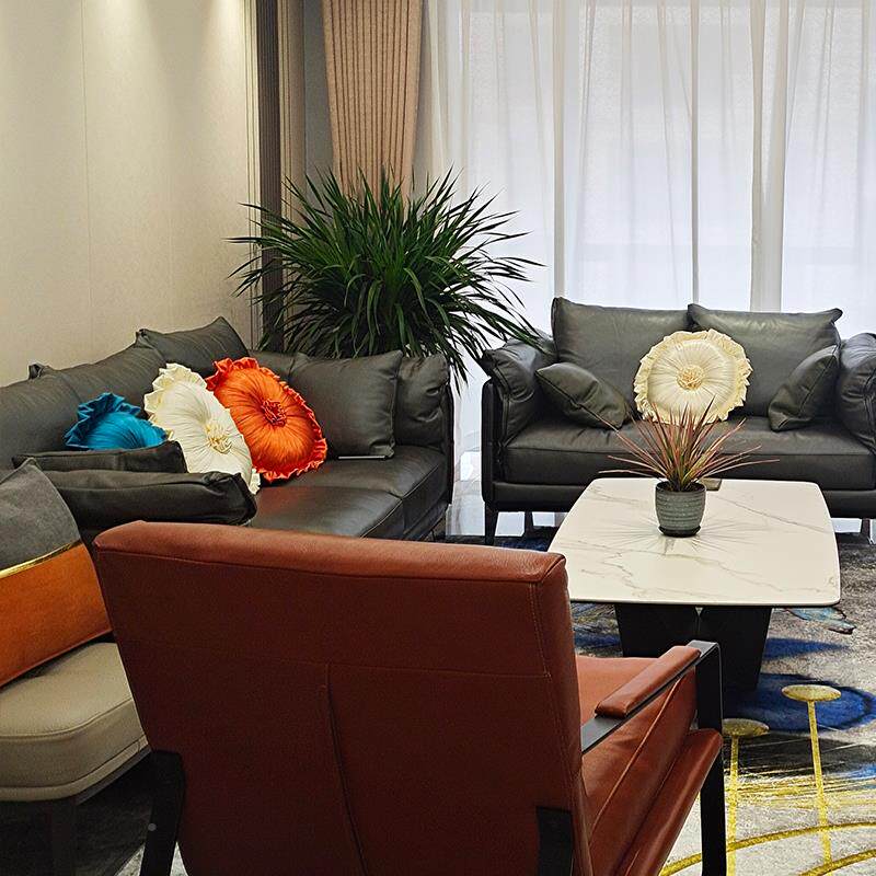 欧靠式抱枕新古典沙发垫床品饰MSC圆枕装真丝午睡南瓜彷枕含芯轻