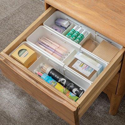 伸缩抽屉HXF收纳盒置分隔可内伸缩化妆品理储物分妆类梳整台隔板