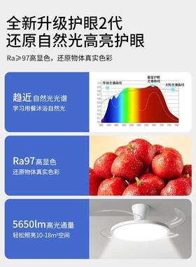 隐形吊扇灯20星玺25饭新款室吊扇灯具厅客厅主卧广东中山灯吸顶吊