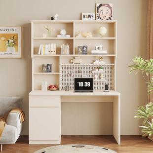 实木书桌书柜组合家用卧40316洞洞板电脑代简现约学桌生学习室书
