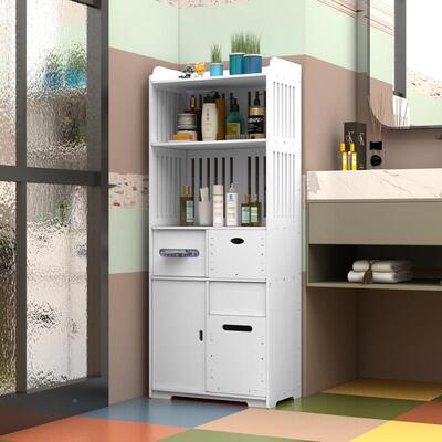 化妆室置物架地浴脸室盆收纳层架厕洗EBJ漱台多功能落收所纳柜马