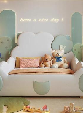 儿童床孩卡通男树滑梯74633小床带护栏宝宝床公主床女孩小户型生