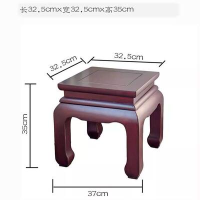 中实木酸枝色加大奔彷古榫卯原51340木矮凳四方凳客厅茶式几粗大