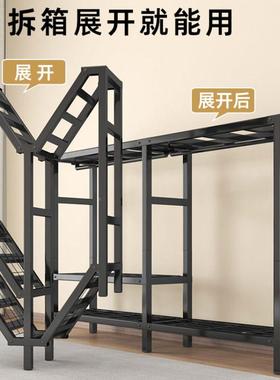 新款免柜安装折叠简易布衣卧耐室家用加厚加粗全挂钢架结实GNK-00