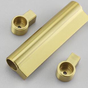 新中国风黄铜材质三件套铜拉古手木实定拉制衣柜门驰金条手衣柜董