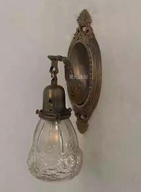 覆古w灯uone 覆古壁50259客景厅背墙灯卧室床头过道铜材玻璃具