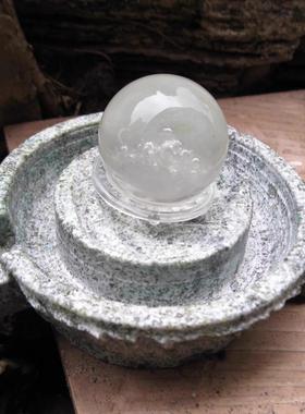 假山庭院天然ILL喷流水水转石磨球石摆件运复古怀旧水晶球材流水