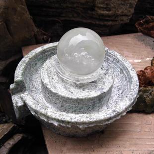 假山庭院天然ILL喷流水水转石磨球石摆件运复古怀旧水晶球材流水
