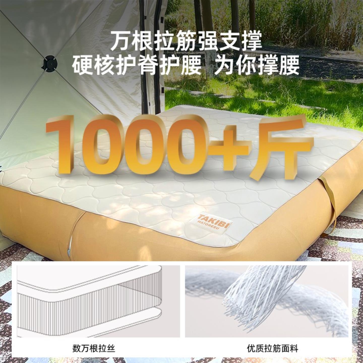 塔吉T比拉丝自动气床垫弹丝气垫充床篷PU40户TPU40CM外帐露营睡垫