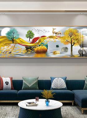 包安装中式客厅沙发背景墙装饰画 画家和山富贵LUM现代新简约壁画