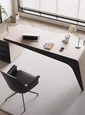 意式GSA极简书桌奢高级轻感简现代烤漆裁老板桌约总办公桌椅组合