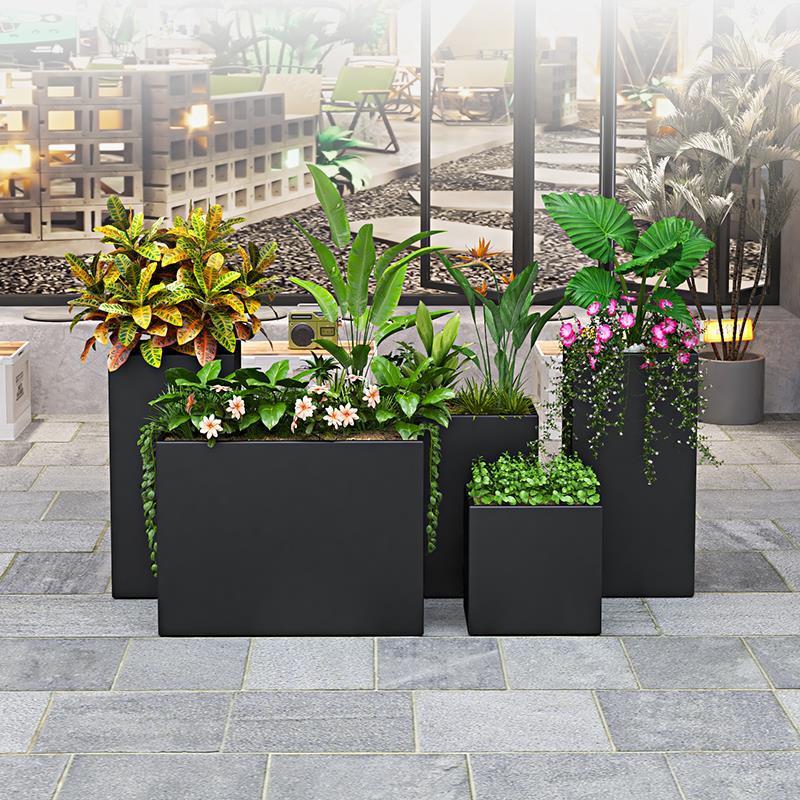 定制户外街不00020锈钢花箱阳台庭箱院种植商业长方形花花坛铁艺