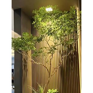 彷真马木醉景室内新中式简约桌风盆造景UCP面假绿植玄关茶室花艺