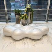 商场时尚 玻璃钢座椅室办公BJM外艺术休息创意公户场所云朵共坐凳