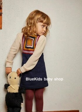 25秋冬新品 MP女童针织毛线衣打底衫百搭半身裙手工方块背带裙子