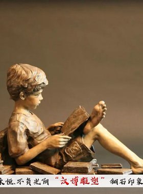 校园文化艺术雕塑制作玻璃钢铜雕人物城市草坪摆放公园童趣雕塑