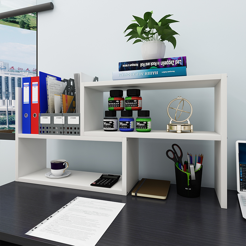 书架桌面收纳学生儿童宿舍书柜简易办公桌简约伸缩桌上多层置物架