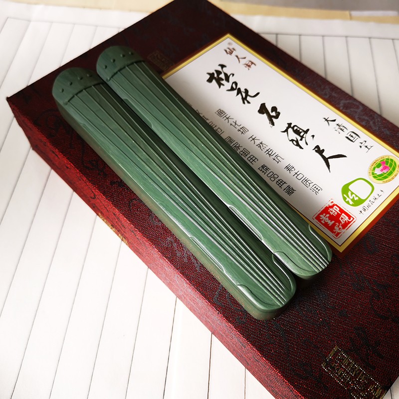 镇纸 松花石镇尺 古琴造型压纸 老坑石材雕刻 笔墨纸砚御砚堂文镇