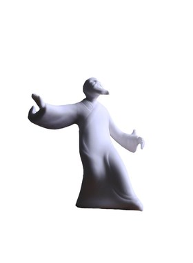 德化白瓷家居饰品创意陶瓷功夫太极人物摆件中式玄关摆设