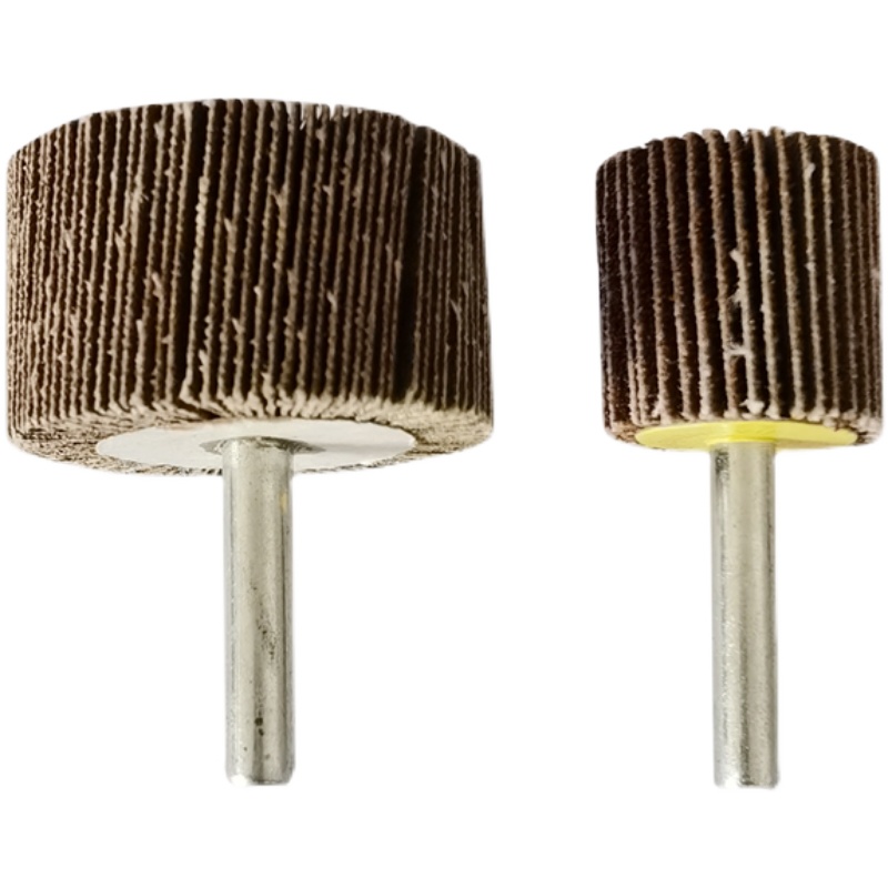 6mm带柄叶轮砂布砂纸打磨头木材金属抛光轮千叶砂布轮 圆锥形页轮