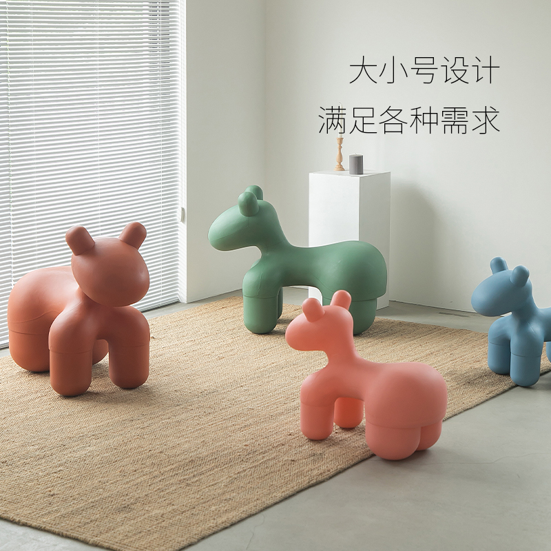 网红儿童创意小马椅设计师创意个性卡通动物玩具椅客厅沙发单人椅