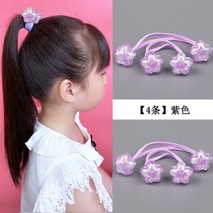 儿童高弹力亮晶晶双头星星皮筋女童裂纹花绕绕头绳扎马尾发绳头饰
